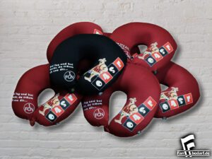 Nackenkissen frei nach euren Wünschen im eigenen Look mit eurem Logo oder Design ✯ individuelle Fankleidung