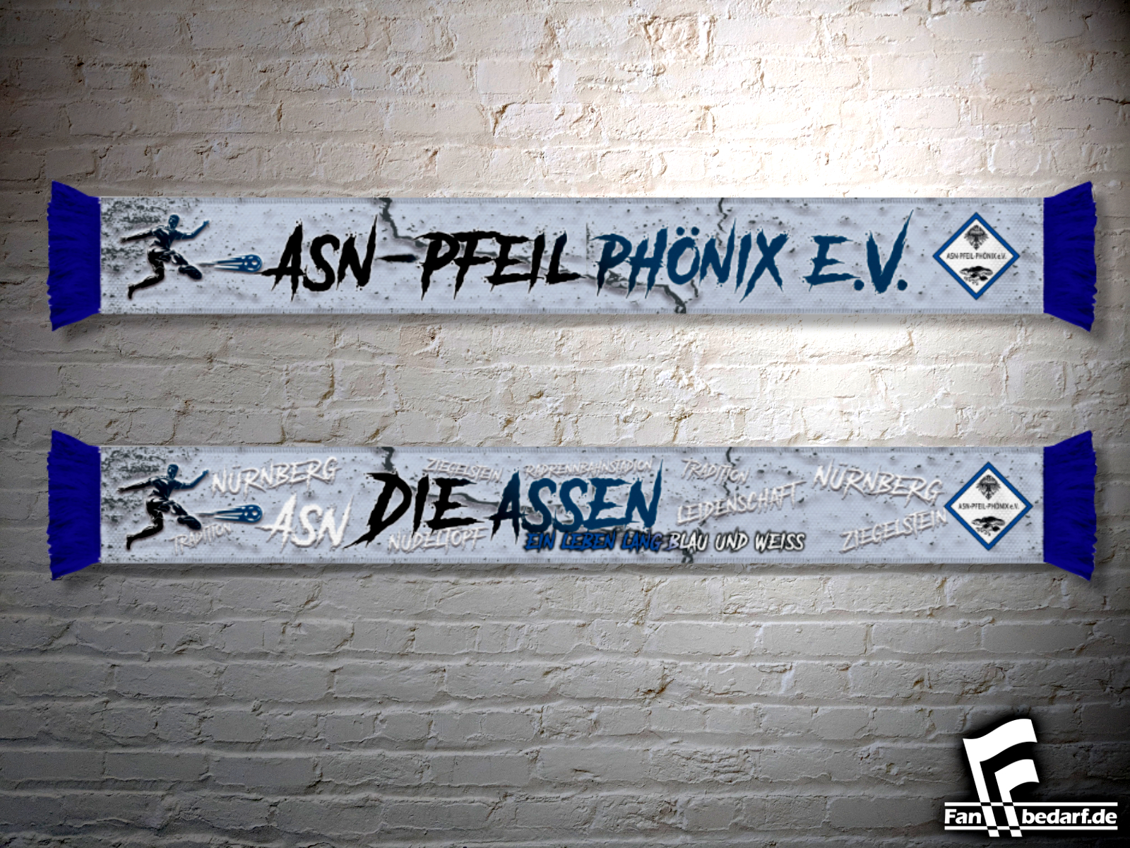 Individuell gestalteter Seidenschal des ASN-Pfeil Phönix e.V. ✯ individuelle Fankleidung