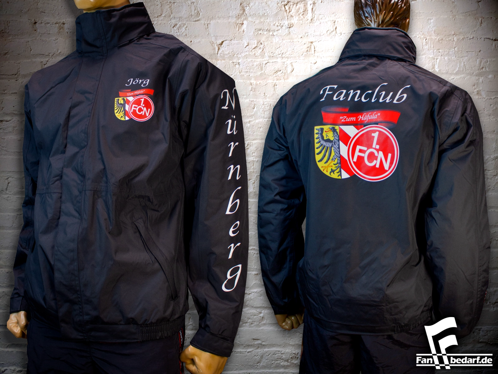 Jacke_Haeferla ✯ Fanbedarf.de Individuell bedruckte Winterjacke mit Rückendruck, Armdruck und Brustlogo ✯ individuelle Fankleidung