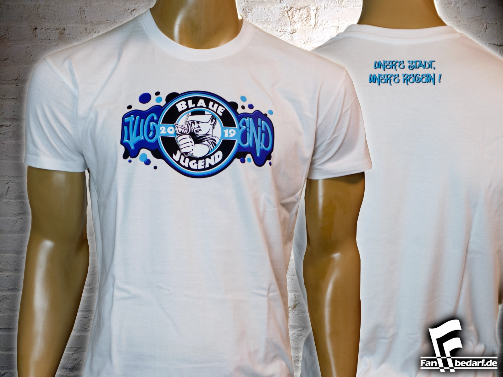 BlaueJugend_Shirts ✯ Fanbedarf.de Baumwoll Shirt im Wunschdesign für die Blaue Jugend Trier ✯ individuelle Fankleidung