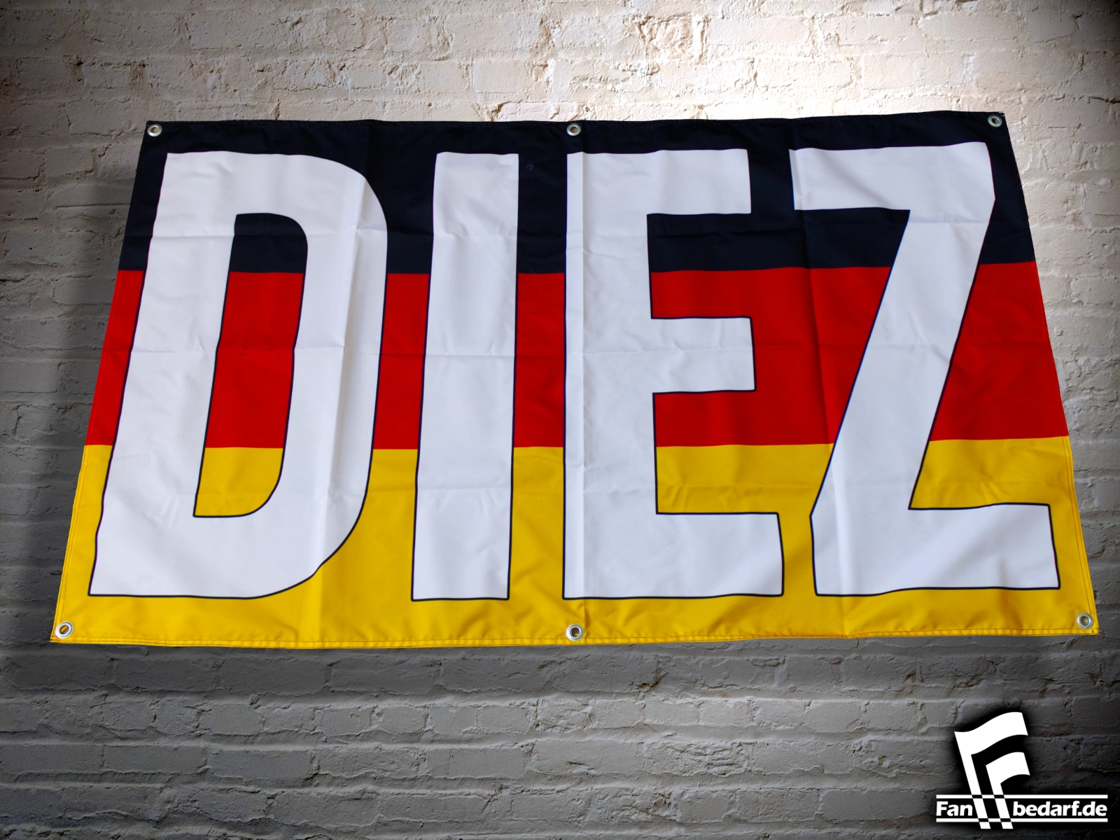 Diez_D ✯ Fanbedarf.de Individuelle Zaunfahne Diez im Deutschland-Design. ✯ individuelle Fankleidung