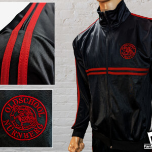 Individuell gestaltete Track-Top Jacke mit Emblem auf Brusthöhe und sportlichem Schnitt