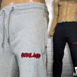 Individuell bestickte Baumwoll Jogginghose mit Seenland Schriftzug im Graffiti-Stil für OFCN Fanclub Nürnberger Seenland